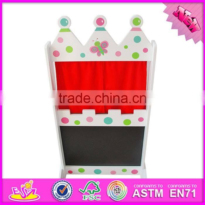 2016 new products portable children funny wooden finger puppet theater W10D143