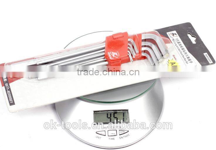 Ok-Tools Metric 9pcs Extra Long Arm Ball Point Long Hex Key set