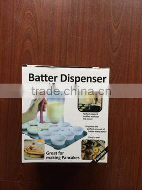 DIY cupcake batter dispenser with measuring label