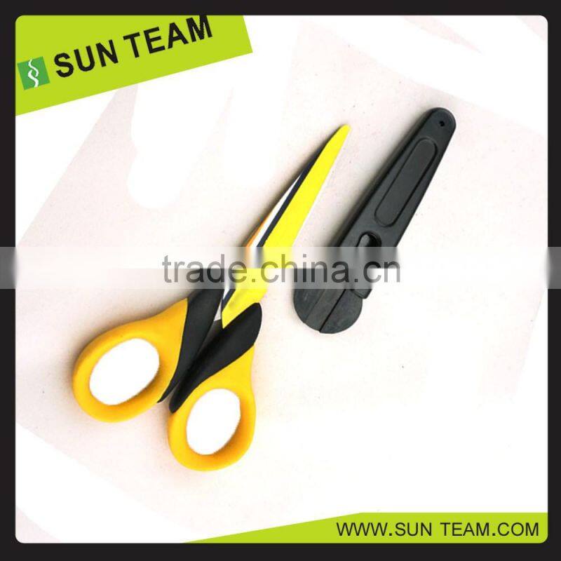 Factory price colorful heat transfer printing plastic school scissors