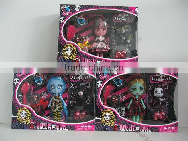 6.5" LOVELY FASHION DOLL, 2 ASST