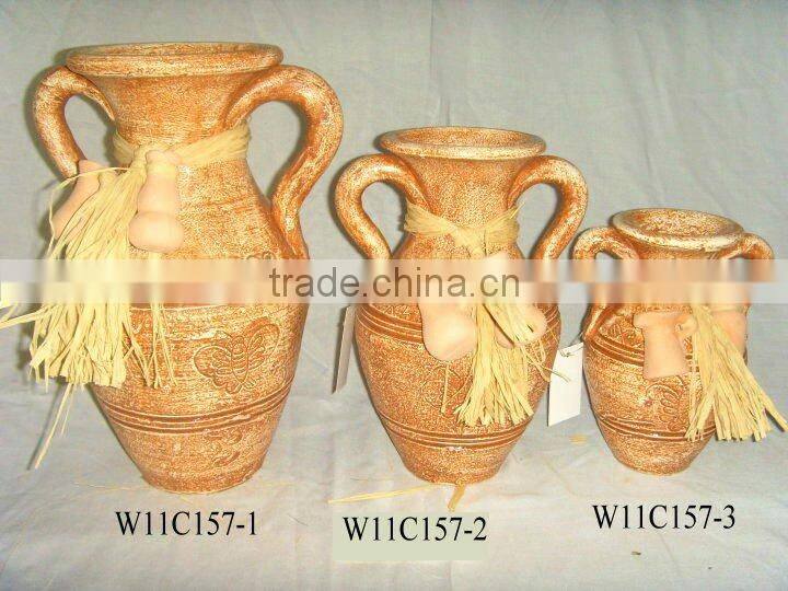 hand-made clay terra cotta pot