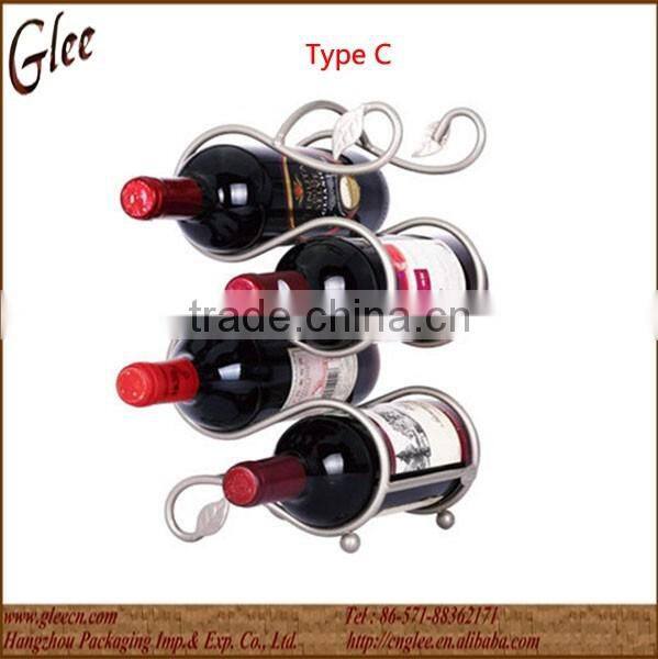 Stainless steel metal wine bottle holder
