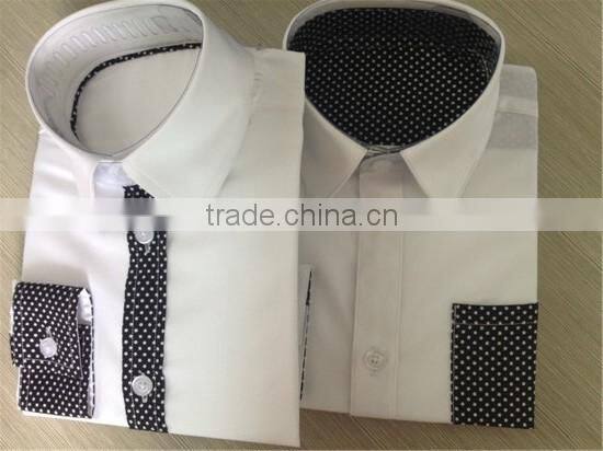 Contrast collar cuff shirts for boys kids children dress shirt white shirts