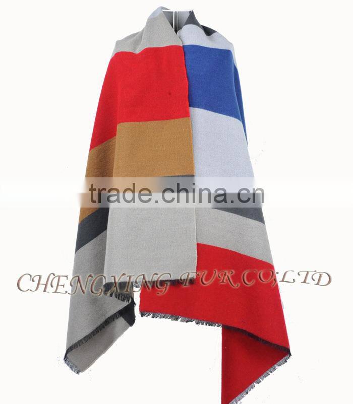 CX-B-P-28 Colourful Stripped Women Winter Warm Acrylic Pashmina