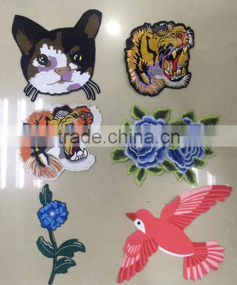 embroiderey animal and flower badge designs