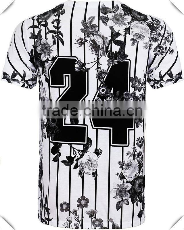 5% Elastane 95% Polyester Dry Fit Mens Sublimation Printed O neck T shirt Custom Heat Trasfered Tee Wholesale