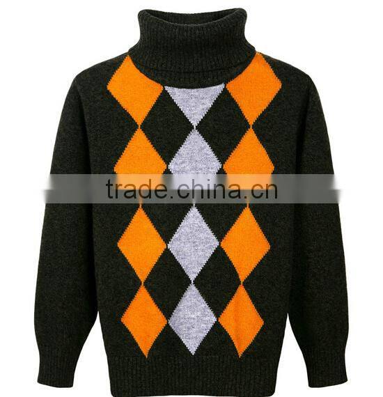 wholesale turtleneck boys kids winter agryle intarsia sweater