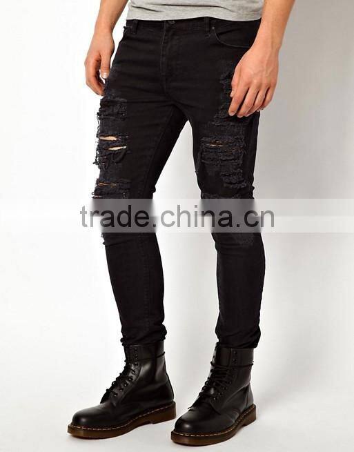 men jeans 2016 fashion jeans back pocket design skinny jeans
