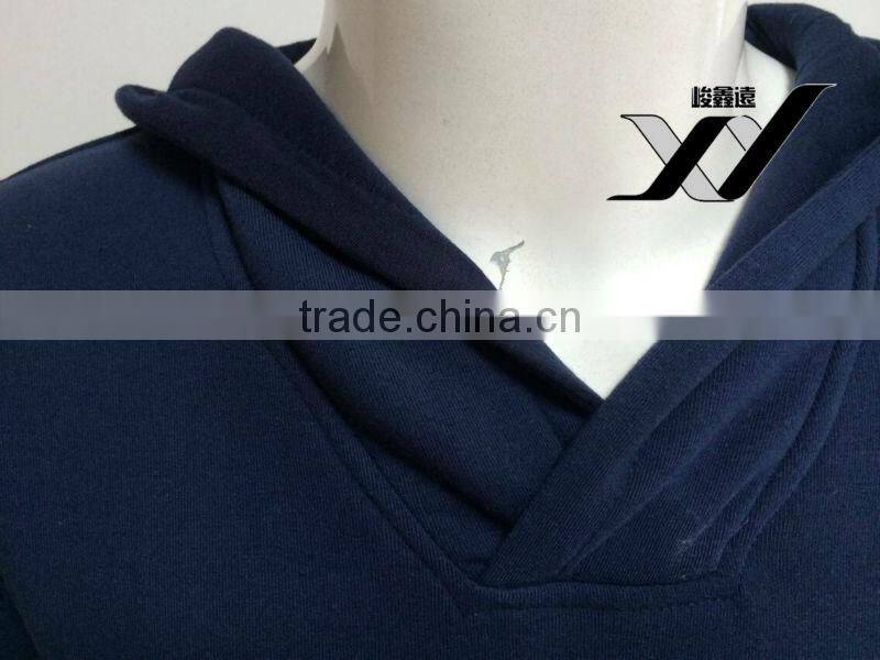 custom wholesale men cotton fleece pullover hooded sweatshirt jacket with design collar