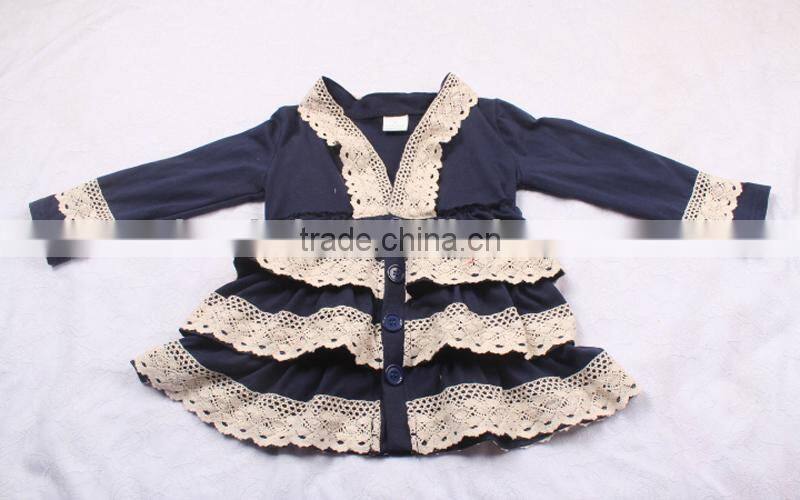 Knitting Cotton Green Color Girls Stylish Overall Fashion Smock-Frock Children Outer Garment