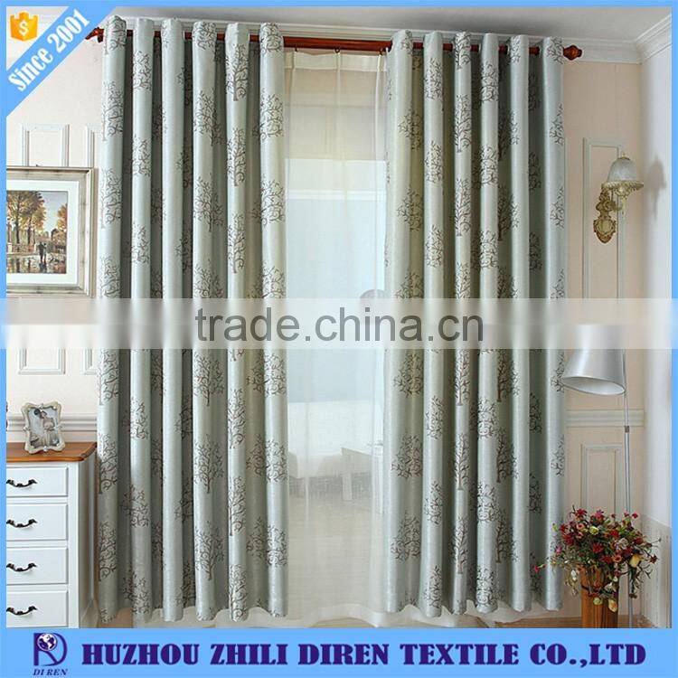 100% Polyester Fancy Window Curtain Fabric With Flower Print