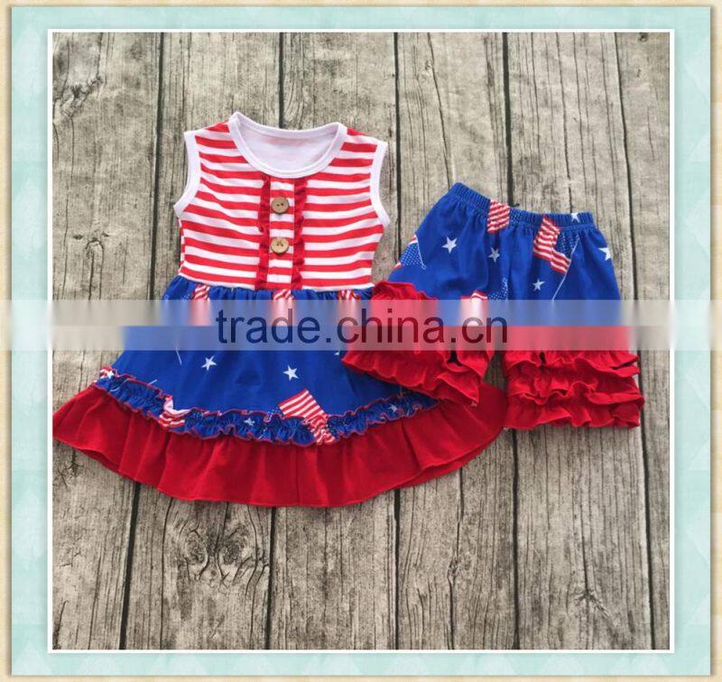 Wholesale newborn baby clothes sleeveless lettre pattern green scale short outfit
