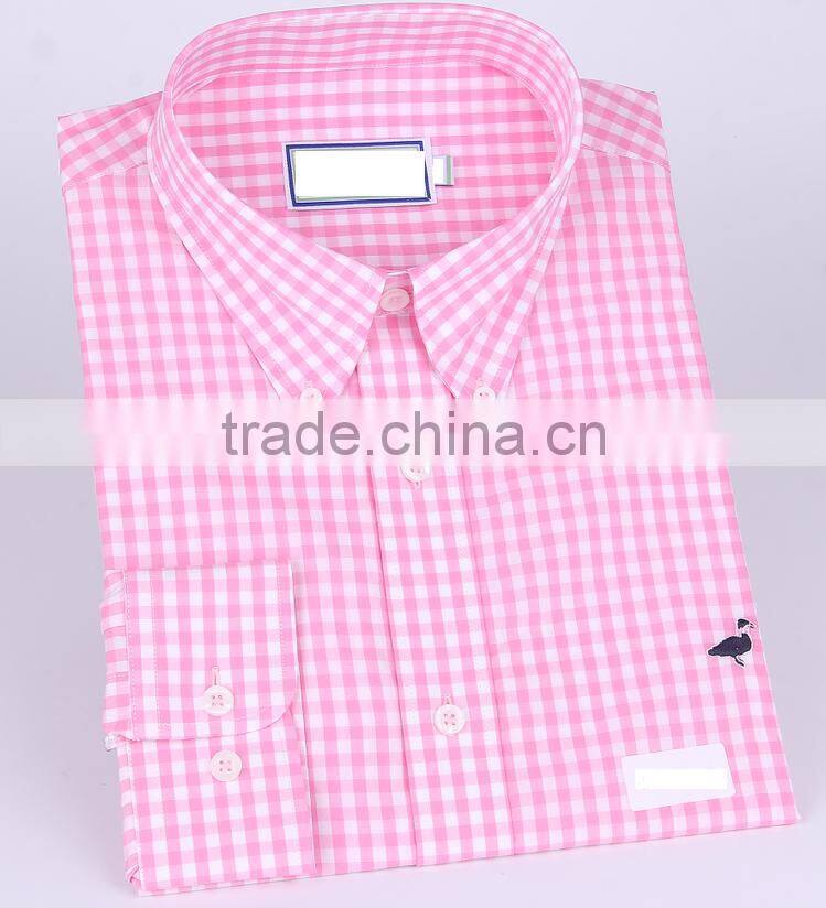 2017 latest style checks long sleeve shirts for men