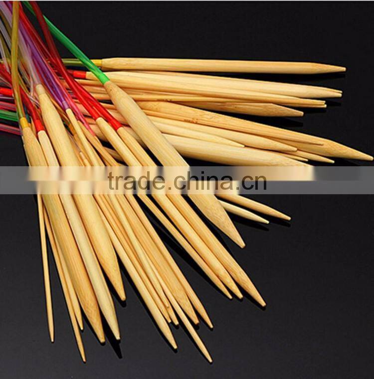 Factory Price 18Pcs/Set 80cm Length Bamboo Circular Knitting Needles For Hand Knitting