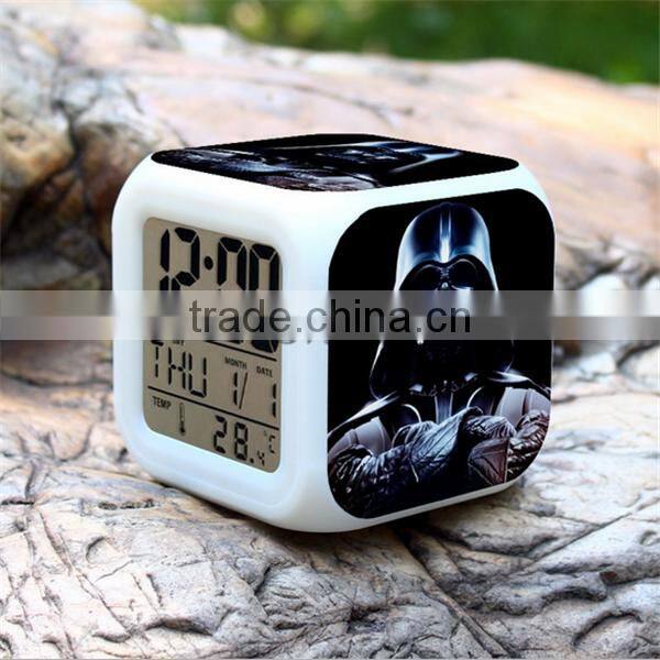 Hot Movie LED alarm clock LED digital clock colorful changeable clock for kids