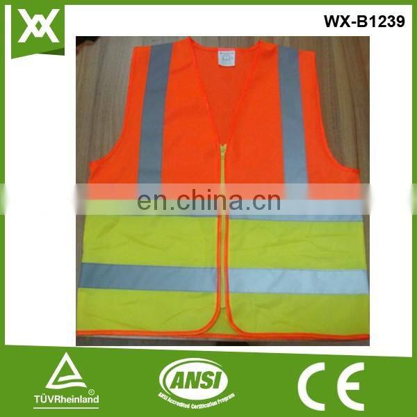 factory polyester fabric mesh /solid knit tape black hi vis vest