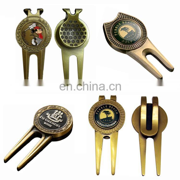 high quality eco-friendly golf repair tool with 3/4 ball marker set