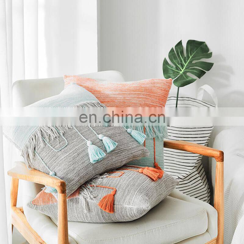i@home Nordic ins contrast fringed side home sofa cushion pillow