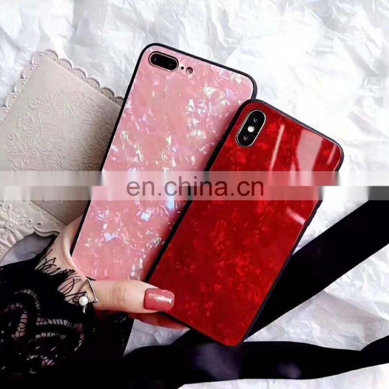 Hot selling Pink TPU case cover tpu ultra thin and temper glass mobile phone case cover for iphone 6 7 8 plus x xs max