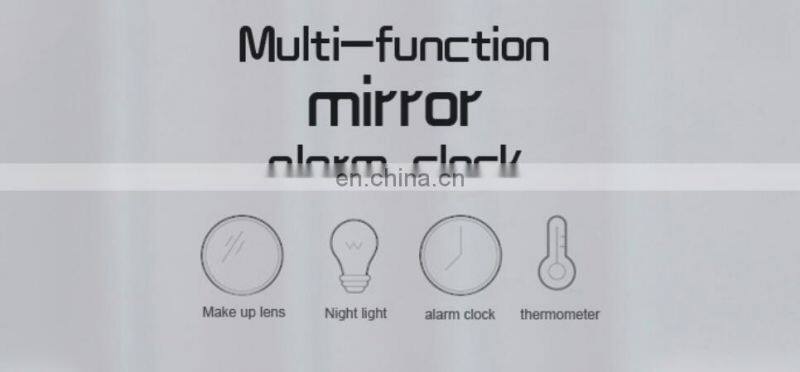 2020 USB Charging rechargeable Led Decoration Design night lighting Mirror Alarm Clock