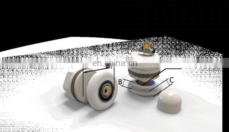 Plastic White 4up Single Wheel 4down Single Wheel Glass Pulley Shower Door Roller