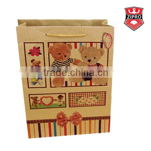 Environmental protection kraft paper custom design logo store shopping and gifts packing bag paper white kraft bag