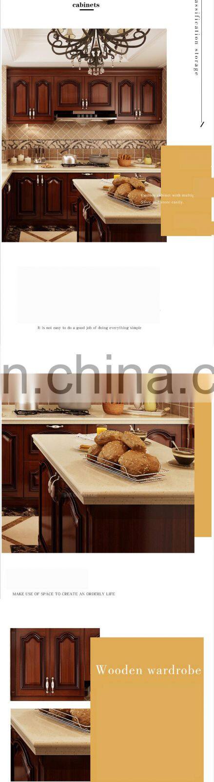 North American Classic Oak Solid Wood Kitchen Furniture Pantry Storage Island Cherry Wood Kitchen Cabinets