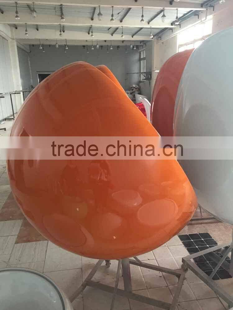 Living room furniture fiberglass eye ball chair,fiberglass oval egg shaped chair