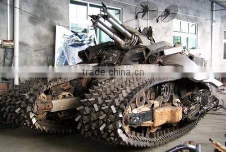 Garden art polished stainless steel iron car