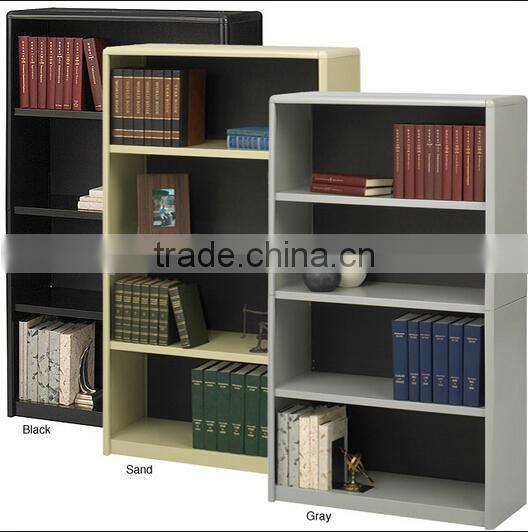 (DL-B1 ) Knock down 5 layers Metal frame double side magazine rack with Yellow MDF surface