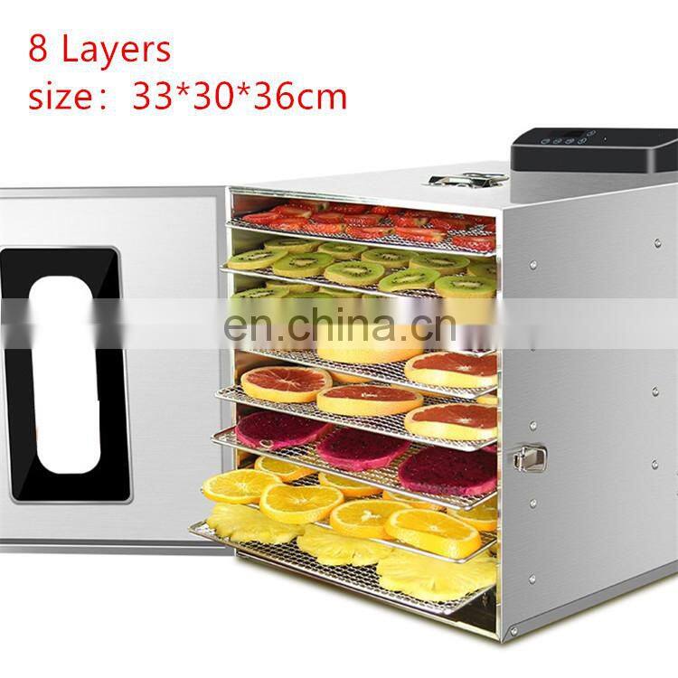 8 Trays large Food Dehydrator Pet Snacks Dehydration Dryer Fruit Vegetable Herb Meat Drying Machine Stainless Ste
