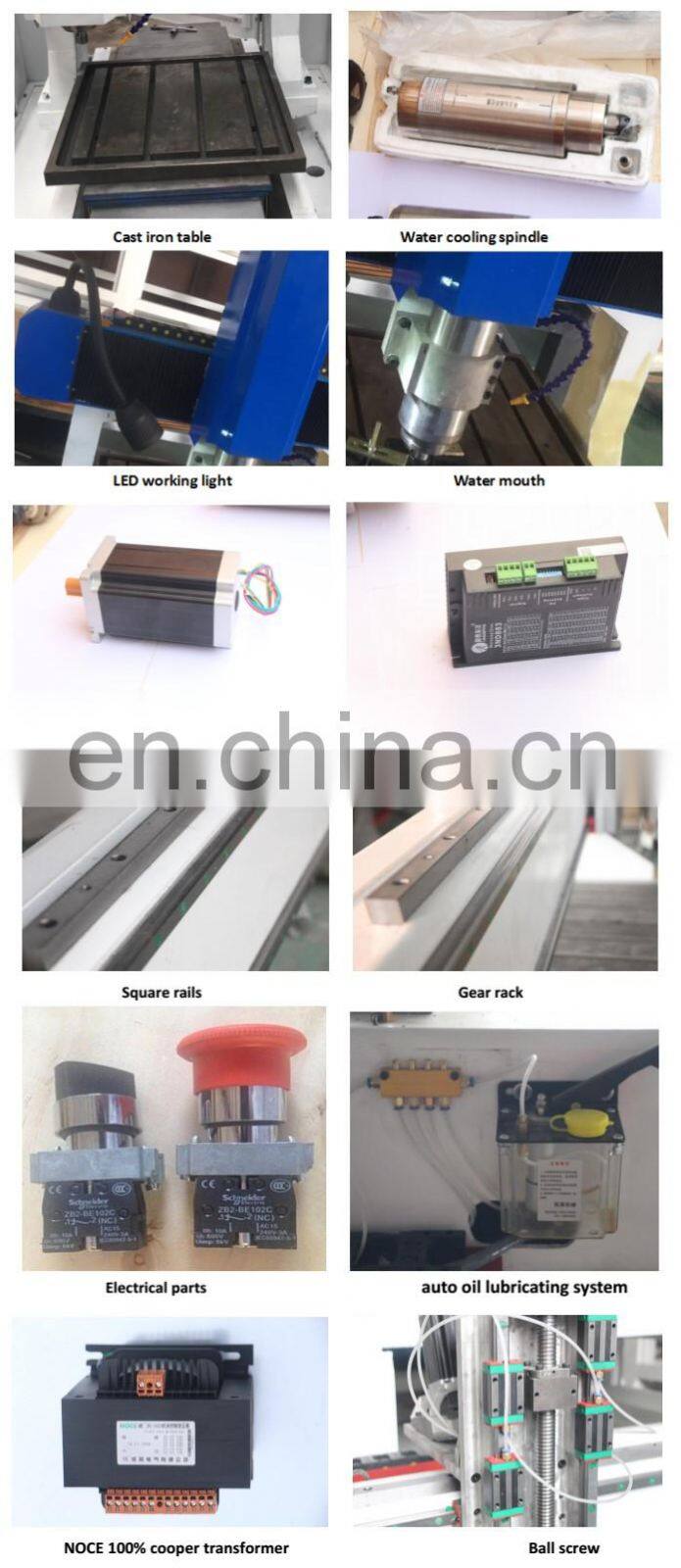 iron copper steel metal mini cnc router 6090 1212 cast iron table heavy body