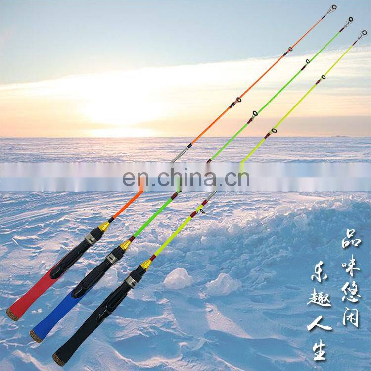 Hot sale new promotional 2 section ice  80 cm glass fiber rod  OEM ODM fishing rod blanks with rings for ice fishing