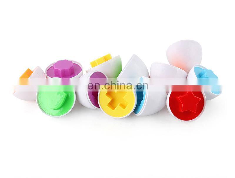 6PCS Montessori Learning Education Math Toys Smart Eggs 3D Puzzle Game Mixed Shape Popular Toys