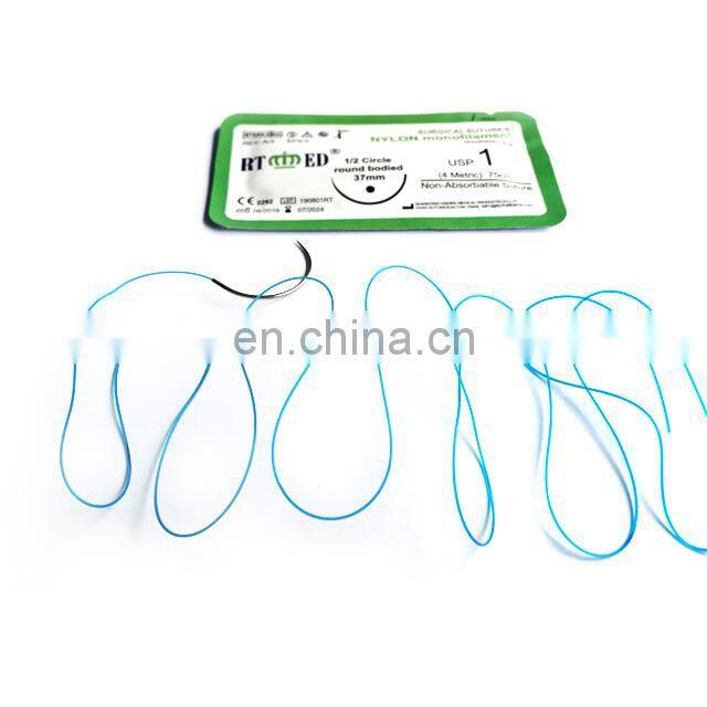 Cheap medical sterile surgical Nylon suture with needle