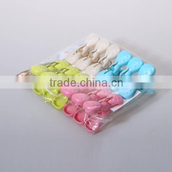 Multi-purpose plastic Strong clip clothes pegs 12pegs/set
