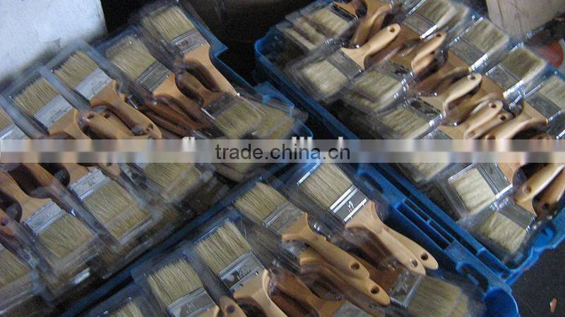 2" 2 1/2" 3" natural bristle brush hog paint brush wood handle
