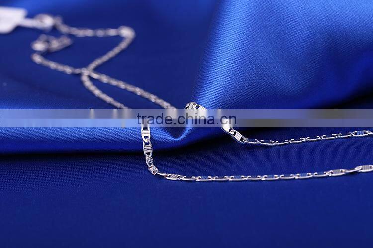2015 simple design fashion jewelry rhodium plated cheap chain necklace