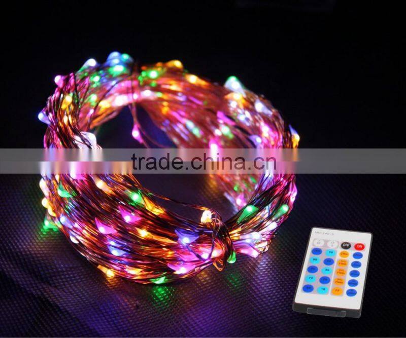 DC12V 10m rf remote control colorful wire copper led string lights kit