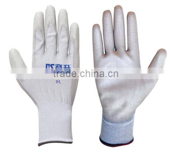 anti-static pu coated gloves/ PU coated working cut resistance gloves