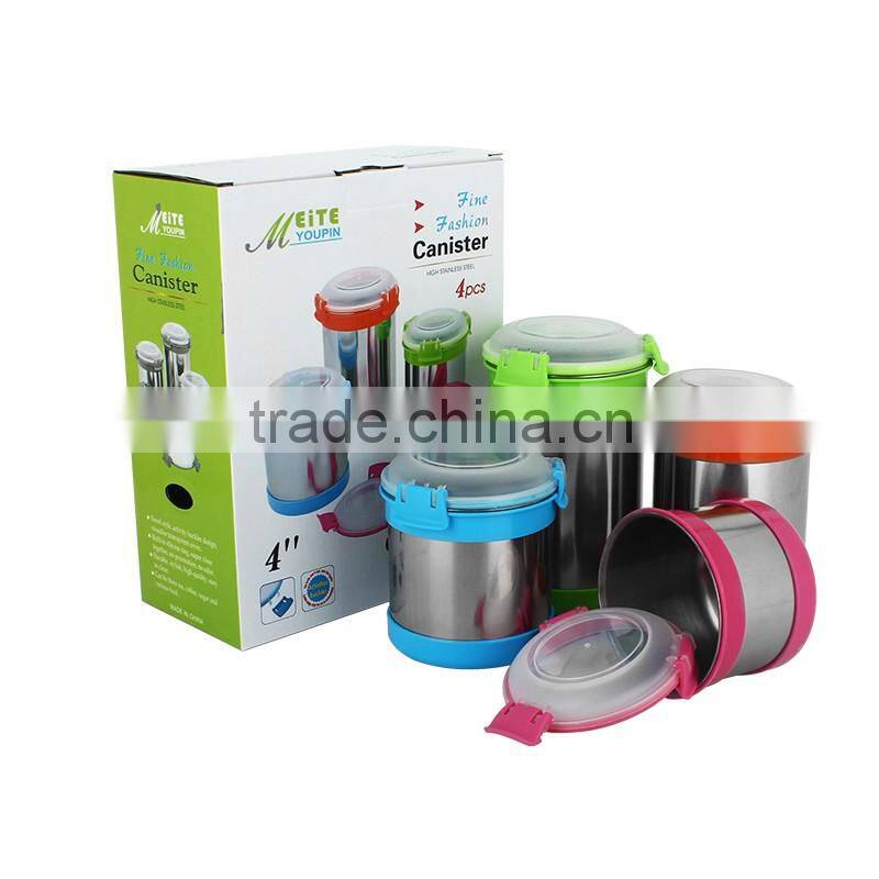 2016 kitchenware ss canister with PVC manufacturer supplier/coffee kitchen canister sets
