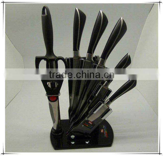 8pcs stainless steel solid handle with good quality kitchen knife