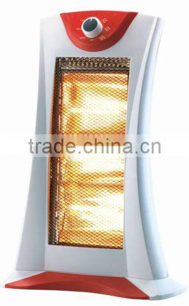 3settings 1200W CE/GS/ROHS safety tip over swtich wide angle oscillating function electric heater halogen heater for home