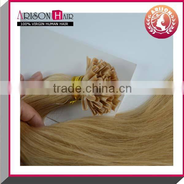 Factory 100 cheap remy u tip hair extension wholesale