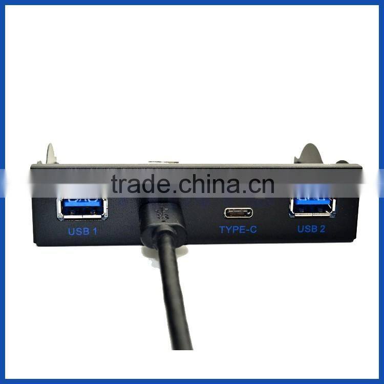 3.5" Expansion Floppy Bay Front Panel 2 USB 3.0 with USB Type C (Gen 1) Hub