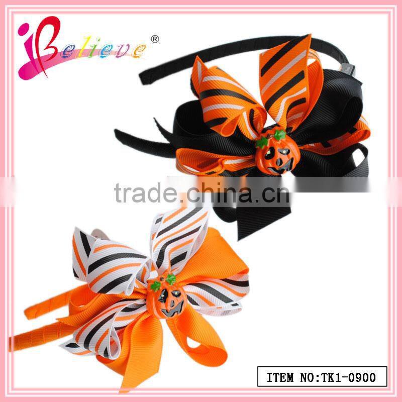 2014 Crazy hot sale wholesale holiday hair accessories ribbon bow halloween headband (TK1-0900-1)