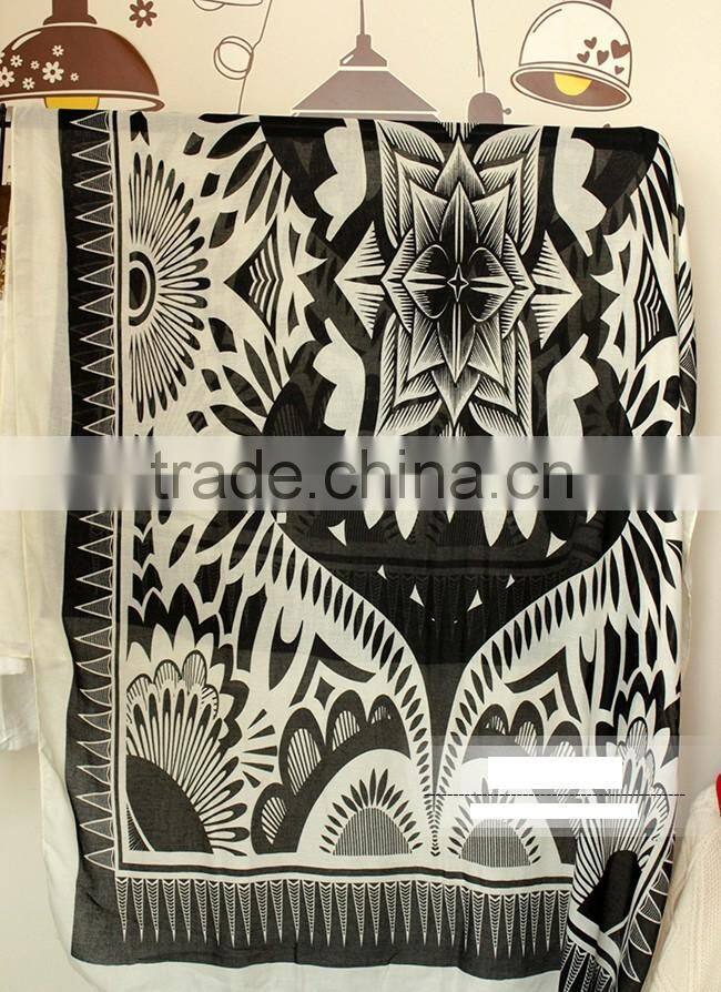 Sun Flower Printed Travelling Sun Protection Fashion Lady Pashmina Shawl