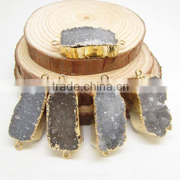 JF8584 fashion crystal pave round chunky agate slab beads
