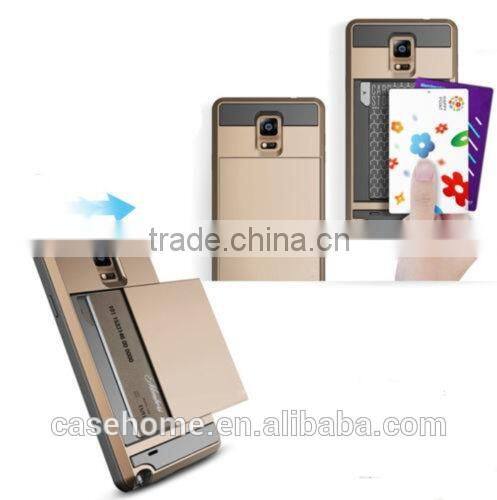 Card pocket Wallet ShockProof Slim Hybrid case cover for Samsung Galaxy Note4